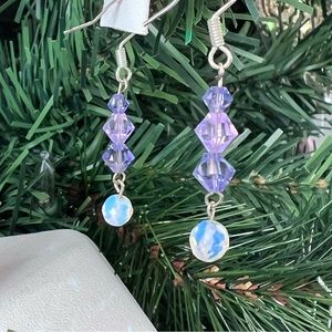 NEW Swarovski crystal earrings purple